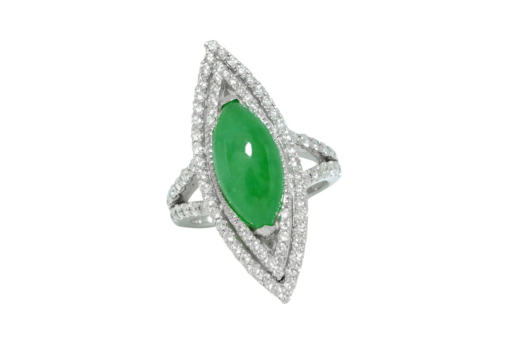 Jadeite Pt900翡翠 ダイヤモンドリング (NO.305308)