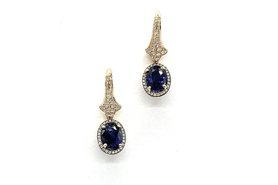 Sapphire K18PG/WGサファイヤ ダイヤモンドピアス (NO.305330)