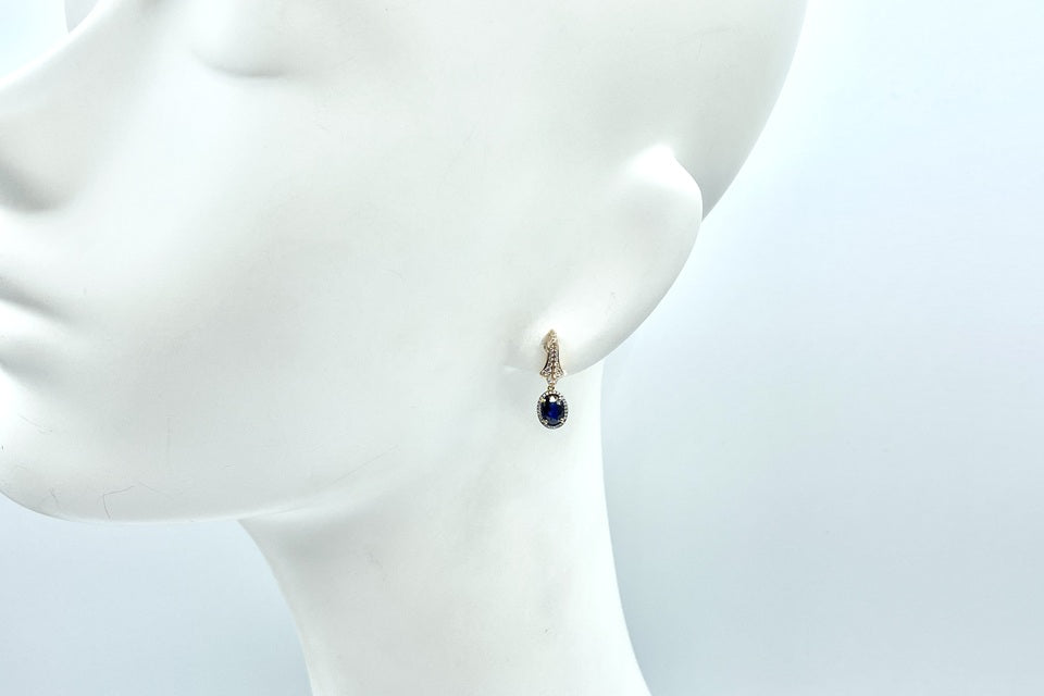 Sapphire K18PG/WGサファイヤ ダイヤモンドピアス (NO.305330)