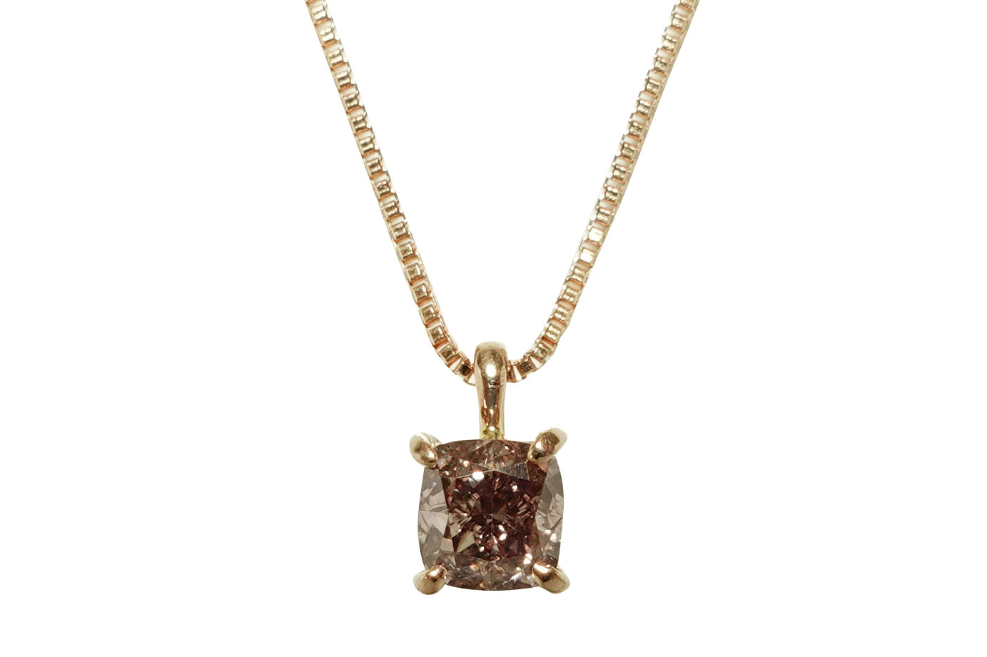 Pink Diamond K18PGピンクダイヤモンドペンダント　　FANCY DEEP　BROWNISH PINK (NO.305333)