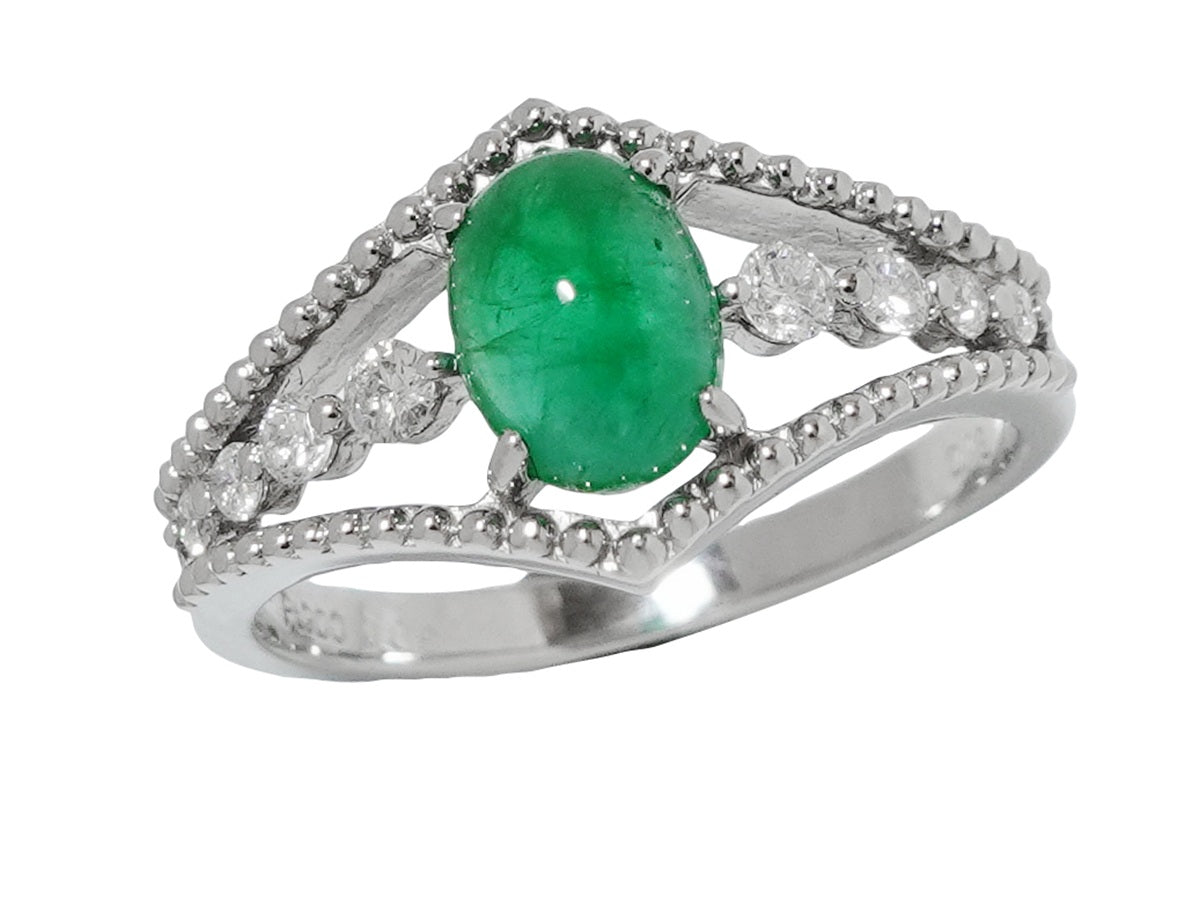 Emerald Pt900エメラルド ダイヤモンドリング (NO.305416)