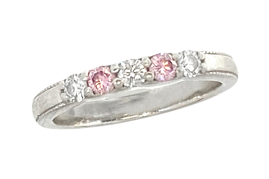 pt900 天然ピンクダイヤモンドリング リボン型 9号 pt900 天然ピンク