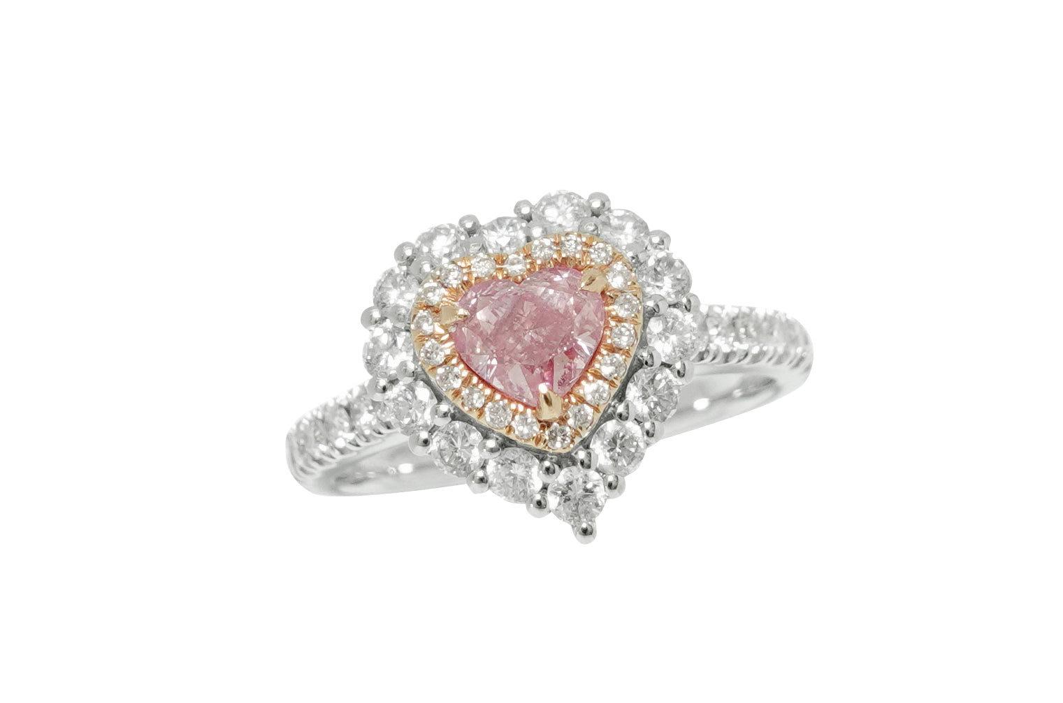 Pink Diamond K18WGピンク/カラーレスダイヤモンドリング兼ペントップ　FANCY BROWNISH PINK   GIA (NO.305441)