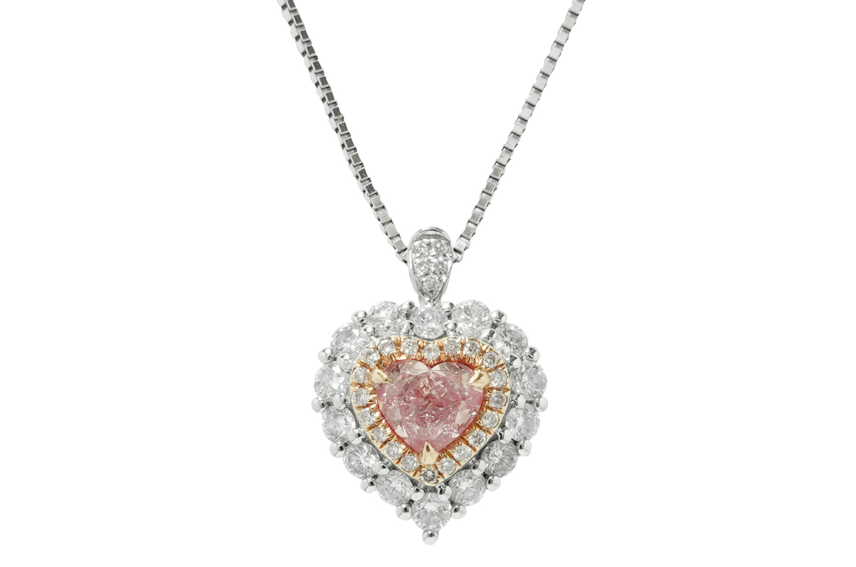 Pink Diamond K18WGピンク/カラーレスダイヤモンドリング兼ペントップ　FANCY BROWNISH PINK   GIA (NO.305441)