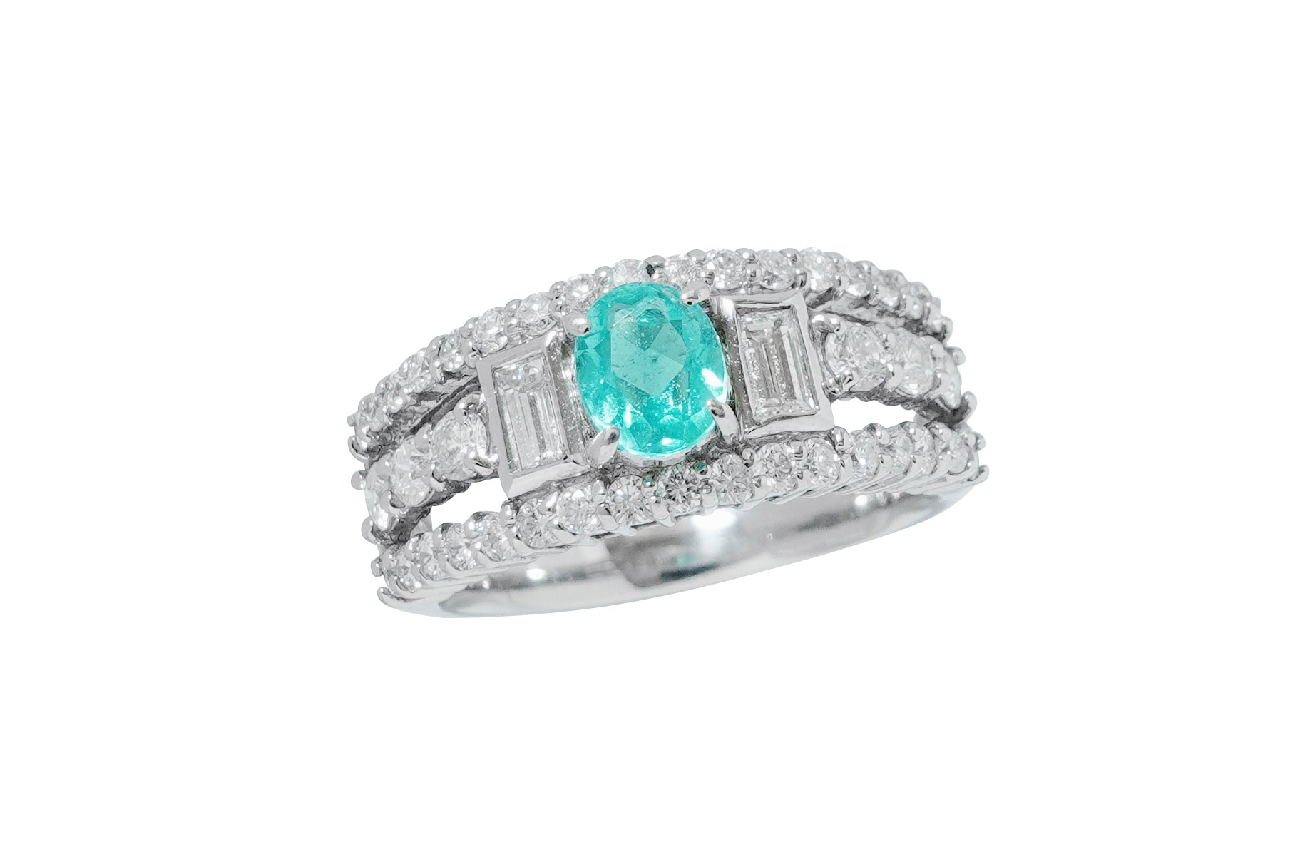 Paraiba Tourmaline Pt900パライバトルマリン ダイヤモンドリング (NO.305447)