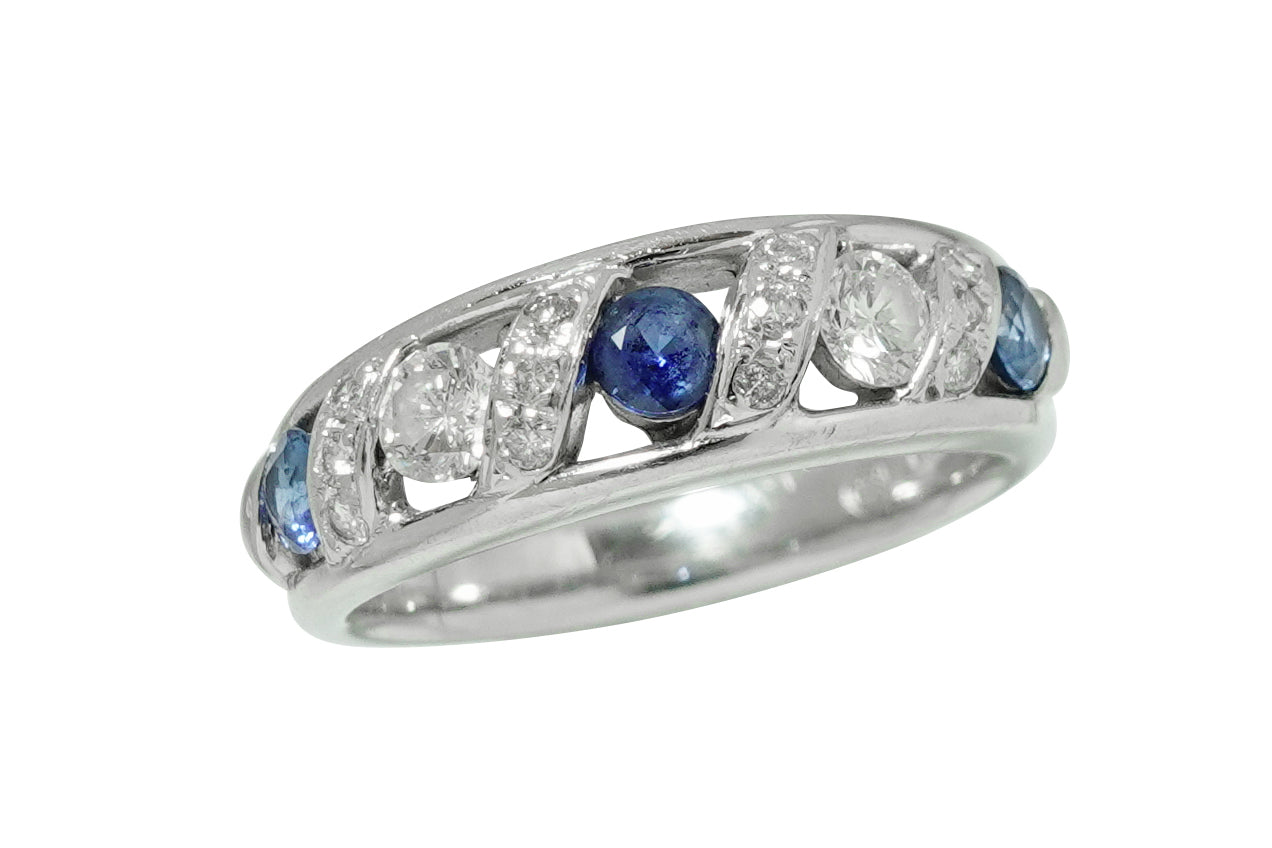 Sapphire Pt900サファイヤ ダイヤモンドリング (NO.305451)