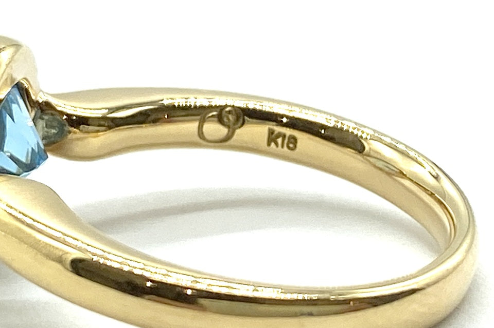 Blue Topaz K18ブルートパーズリング (NO.305455)