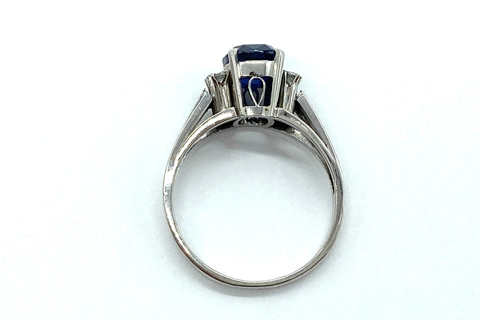 Sapphire Pt900サファイヤ ダイヤモンドリング (NO.305456)