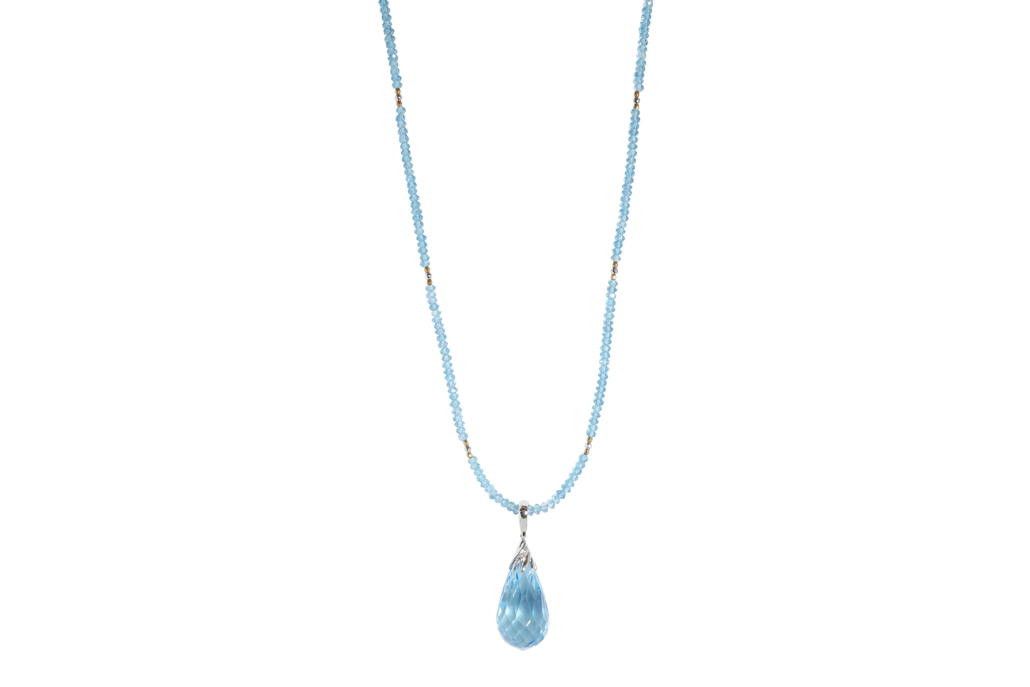 Blue Topaz K18WGブルートパーズネックレス (NO.305467)
