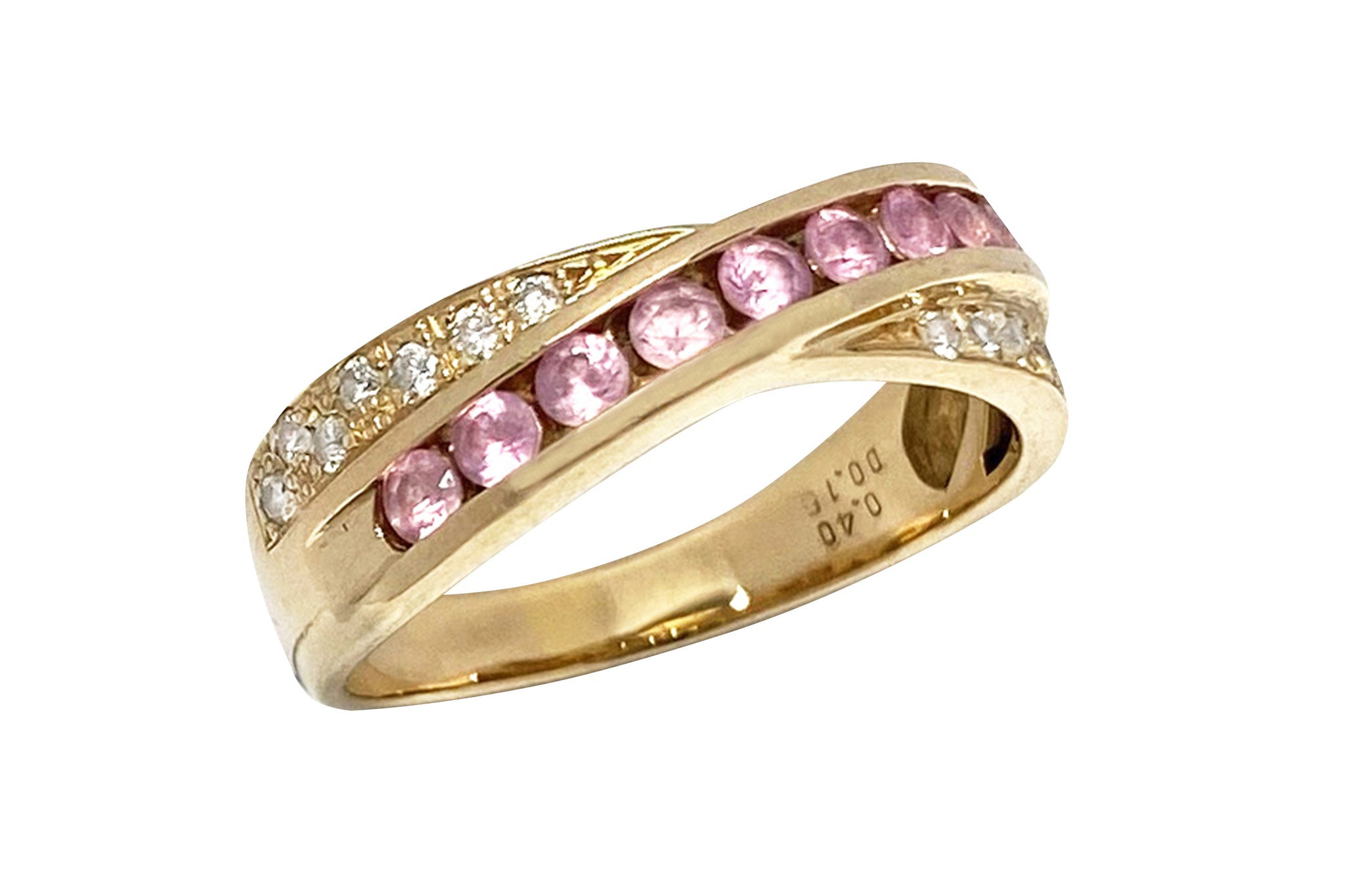 Pink Sapphire K18PGピンクサファイヤ ダイヤモンドリング (NO.305497)