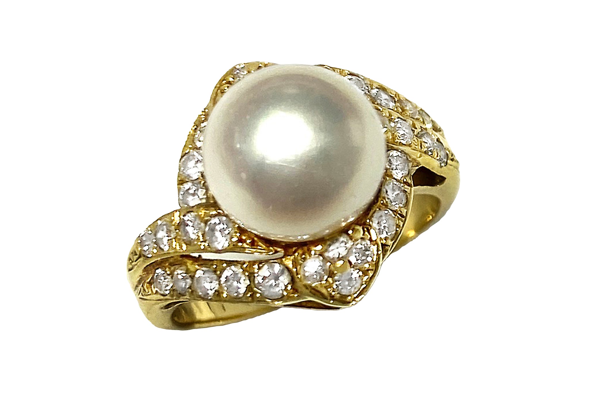 Akoya Pearl K18アコヤパール ダイヤモンドリング (NO.305511)