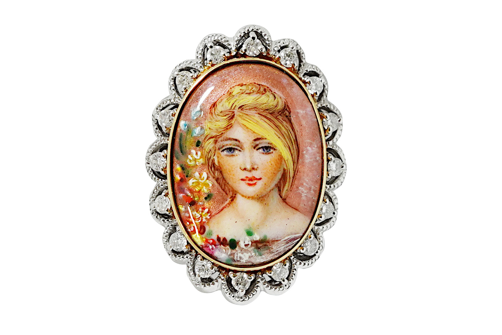 Miniature Pt900/K18ミニアチュール（細密画）ダイヤモンドリング (NO.305523)