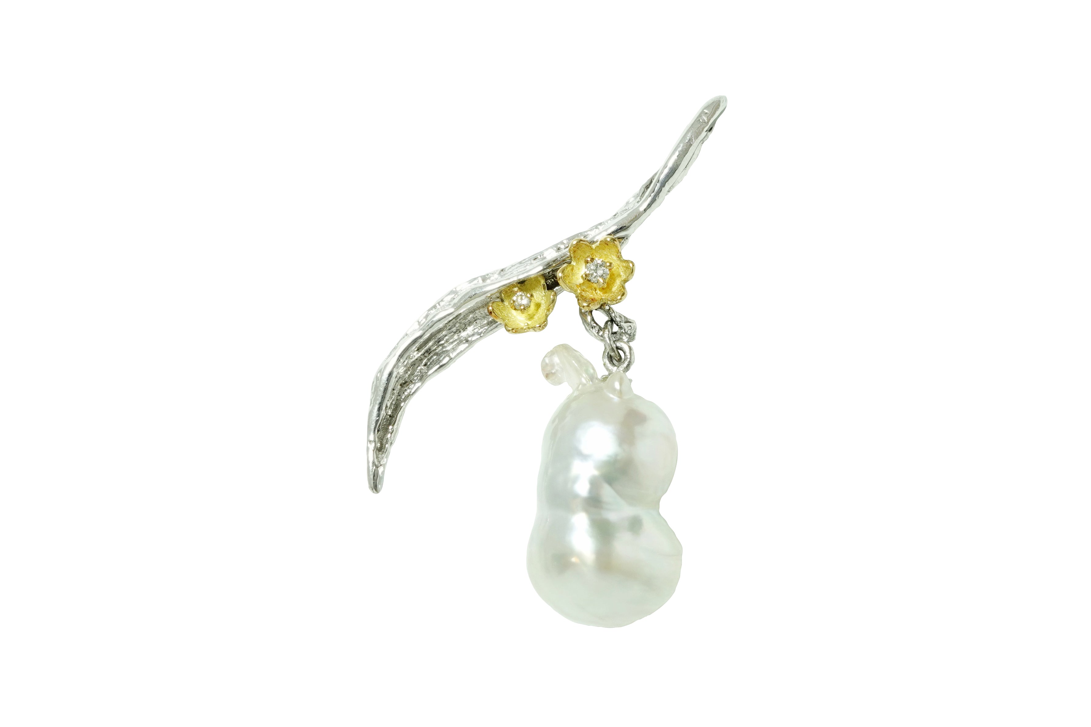 South Sea Pearl K18WG/YG白蝶パール ダイヤモンドペントップ (NO