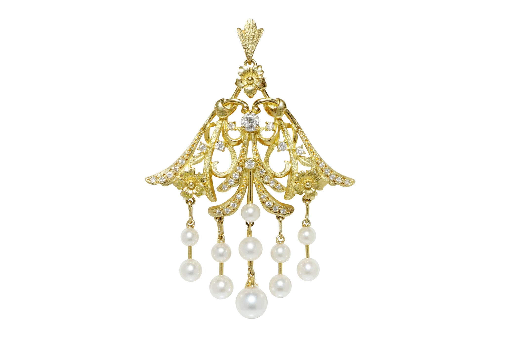 Diamond K18ダイヤモンド アコヤパールペントップ (NO.305545)