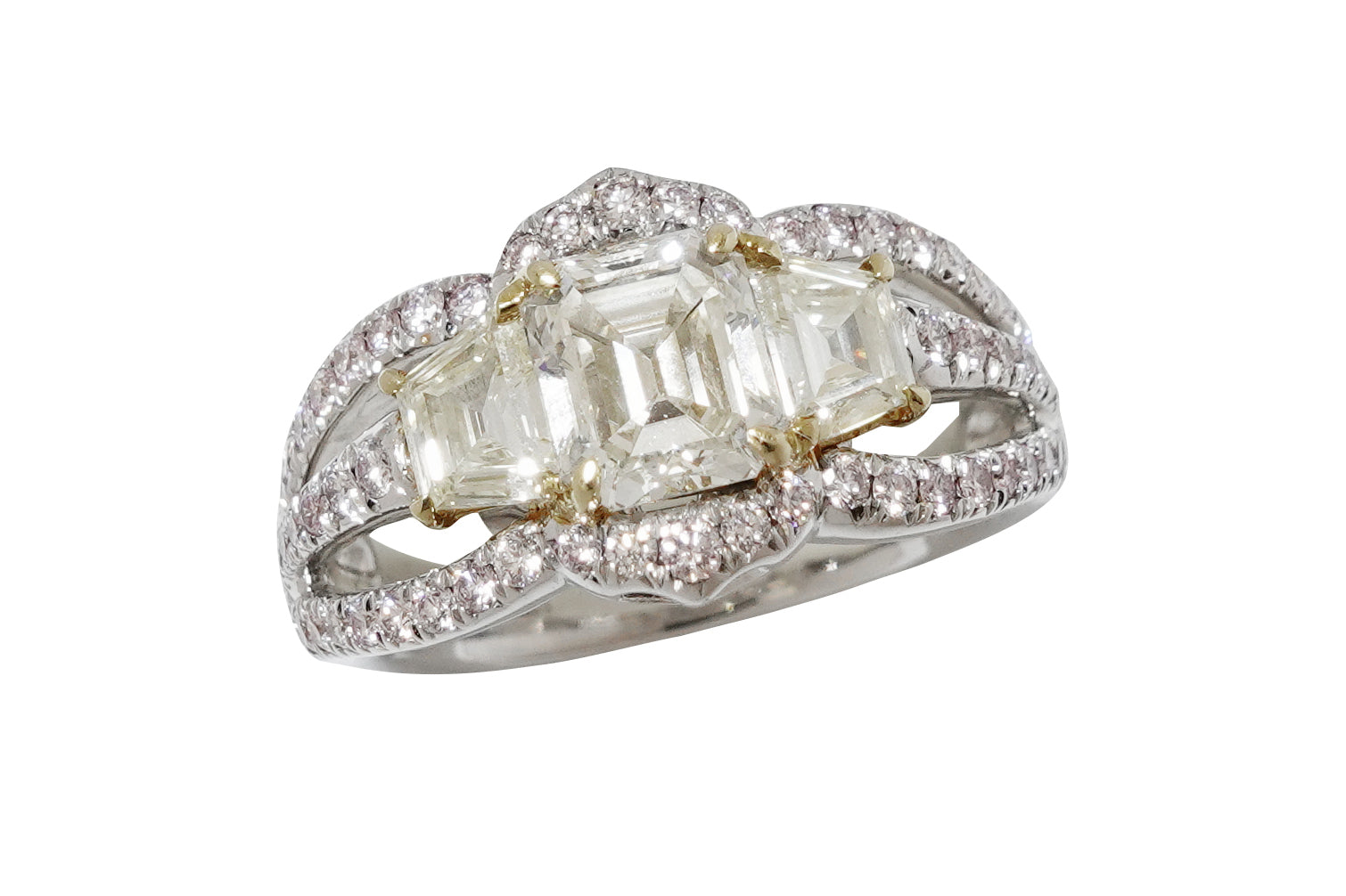 専用です』天然無処理 ピンクダイヤモンド 計0.57ct K18WG 天然無処理