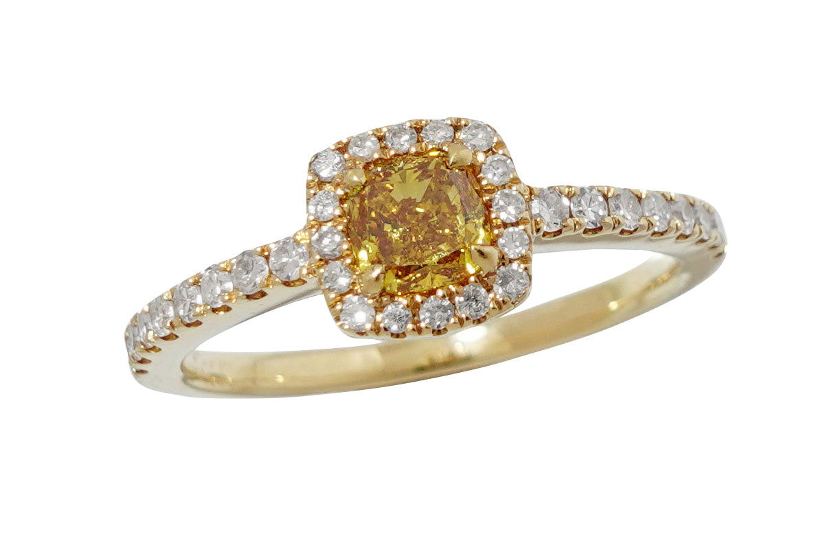 Orange Yellow Diamond K18オレンジイエロー/カラーレスダイヤモンド