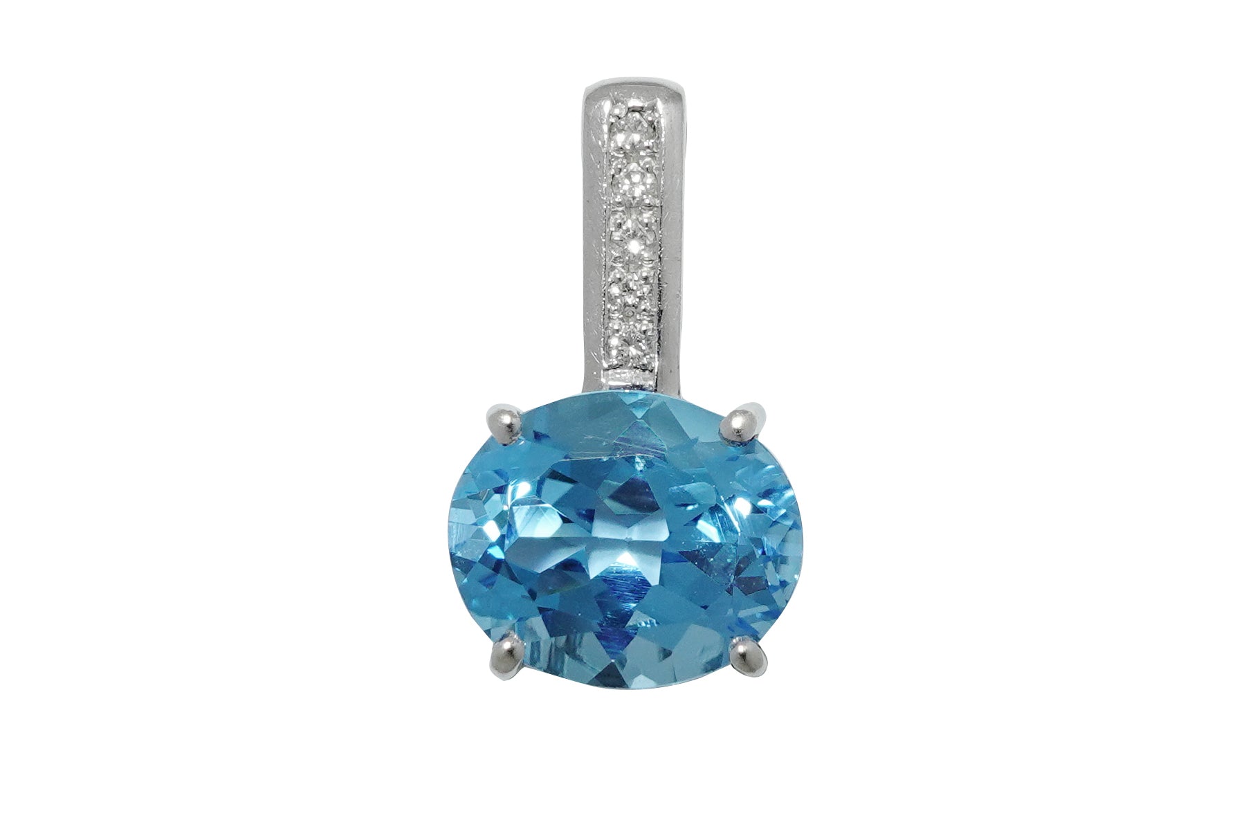 GINZA TANAKA 【タナカ】K18WGブルートパーズ ダイヤモンドペントップ