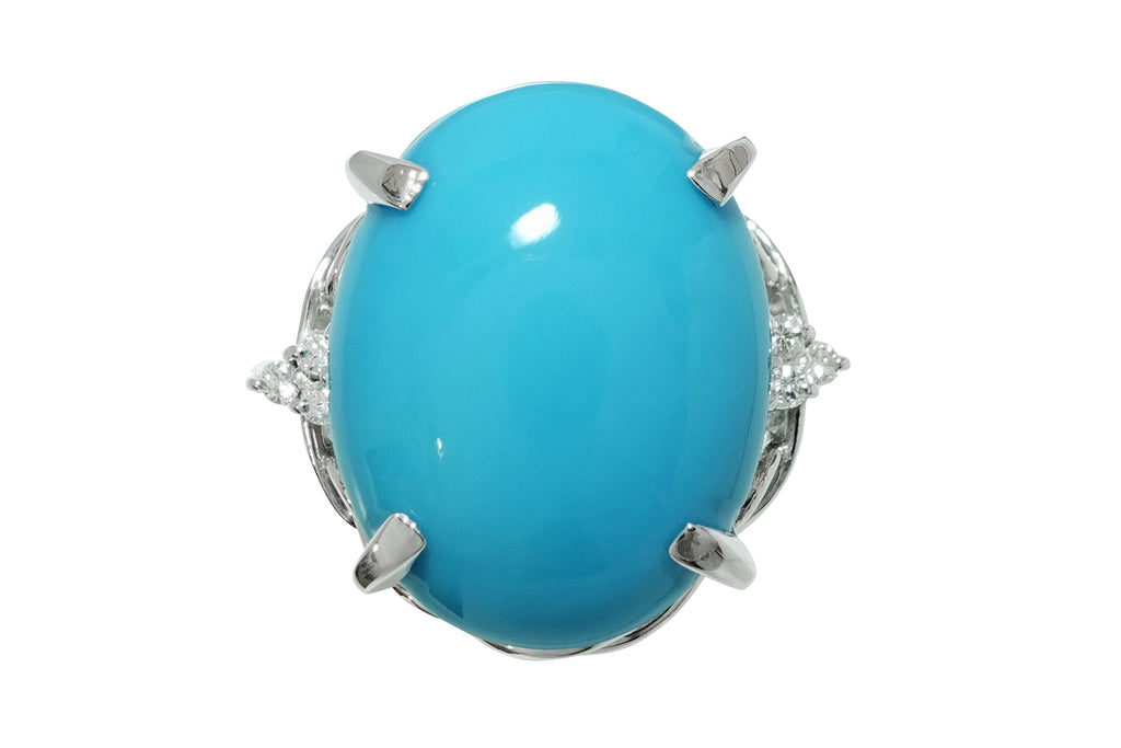 ひ*じ様 K18 PT900 トルコ石 ターコイズ ダイヤモンド コンビリング【 Turquoise Pt900トルコ石 ダイヤモンドリング (NO.305612) – JEX宝石