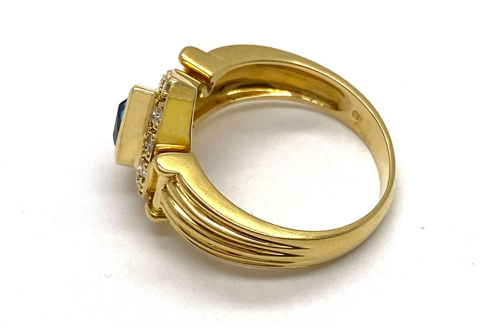 Blue Topaz K18ブルートパーズ ダイヤモンドリング (NO.305672) – JEX