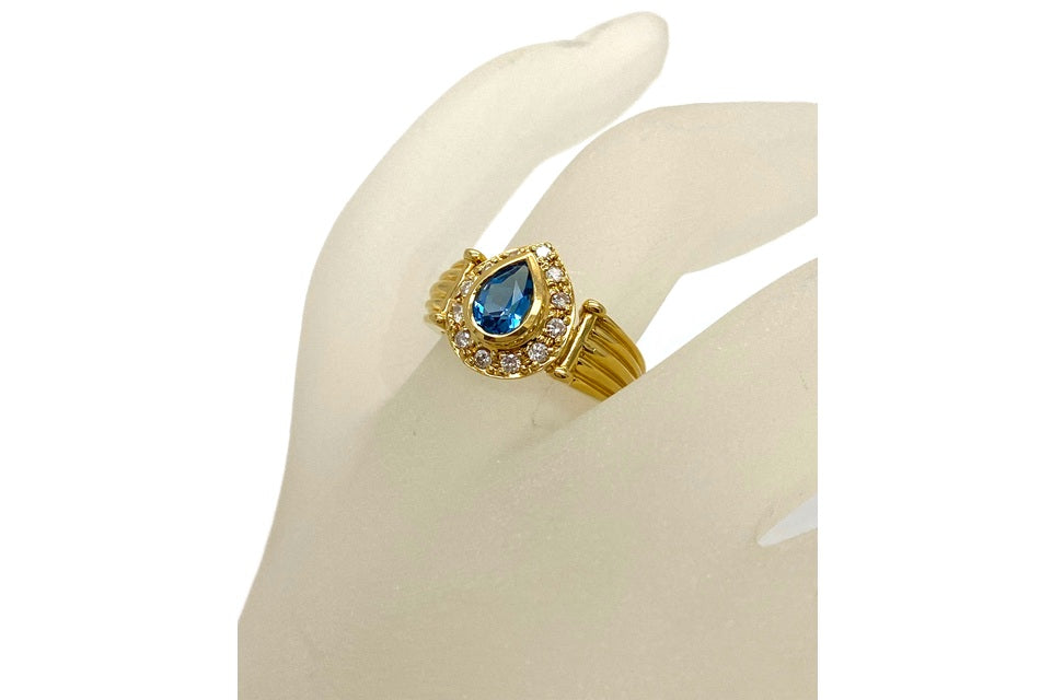 Blue Topaz K18ブルートパーズ ダイヤモンドリング (NO.305672) – JEX