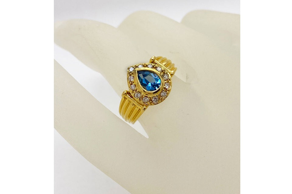 Blue Topaz K18ブルートパーズ ダイヤモンドリング (NO.305672) – JEX