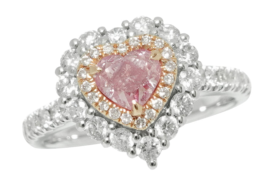 Pink Diamond K18WG/PGピンク/カラーレスダイヤモンドリング兼 