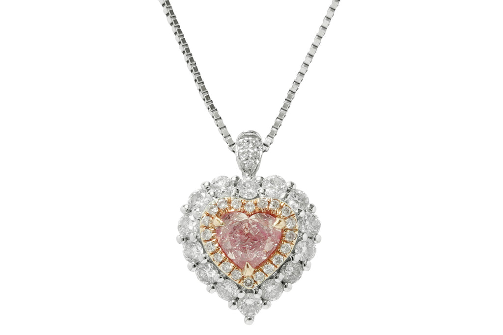 Pink Diamond K18WG/PGピンク/カラーレスダイヤモンドリング兼 