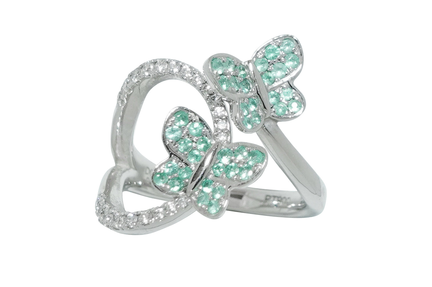 Paraiba Tourmaline Pt900パライバトルマリン ダイヤモンドリング (NO 