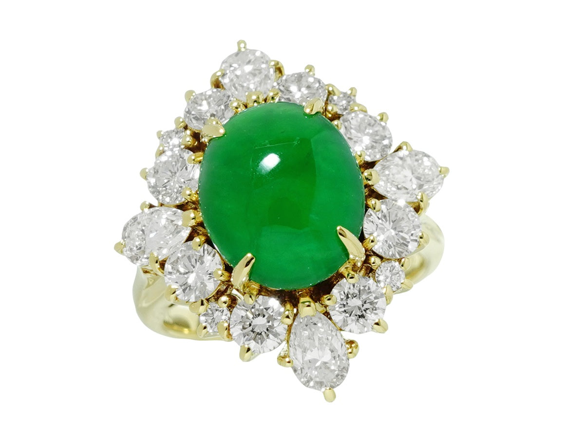 MIKIMOTO【ミキモト】K18翡翠 ダイヤモンドリング(No.305721) – JEX