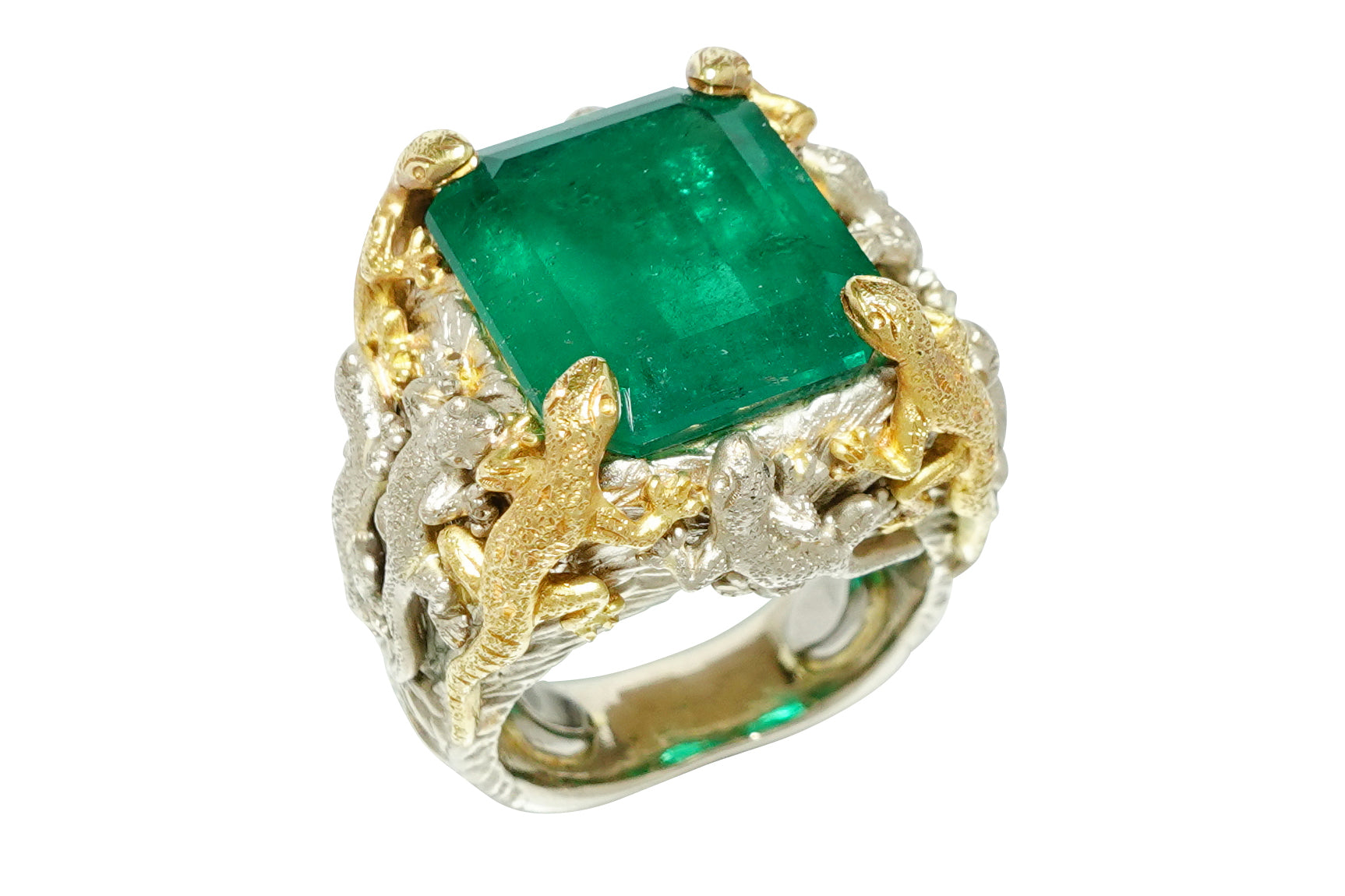 Emerald K18/WGエメラルドリング コロンビア産 F2 GIA (NO.305746