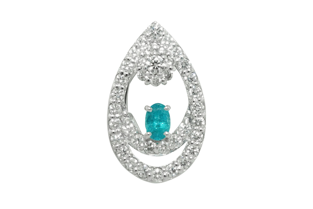 天然パライバトルマリン K18WG Paraiba Tourmaline K18WGパライバトルマリン ダイヤモンドペントップ