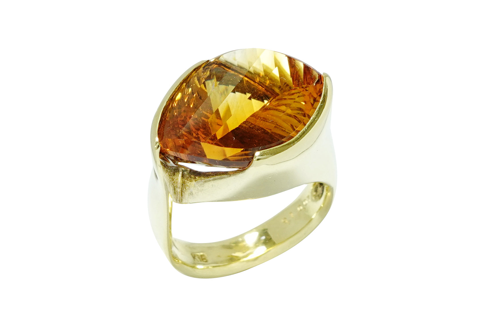 シトリンk18リング　#12〜#13 直径10mm Citrine K18シトリン ダイヤモンドリング (NO.305869) – JEX宝石