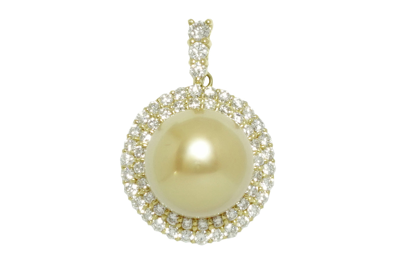 South Sea Pearl K18白蝶パール(ゴールド系） ダイヤモンドペントップ