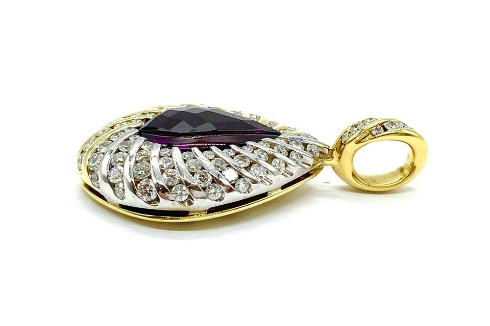 Garnet K18/WGガーネット ダイヤモンドペントップ (NO.49832)