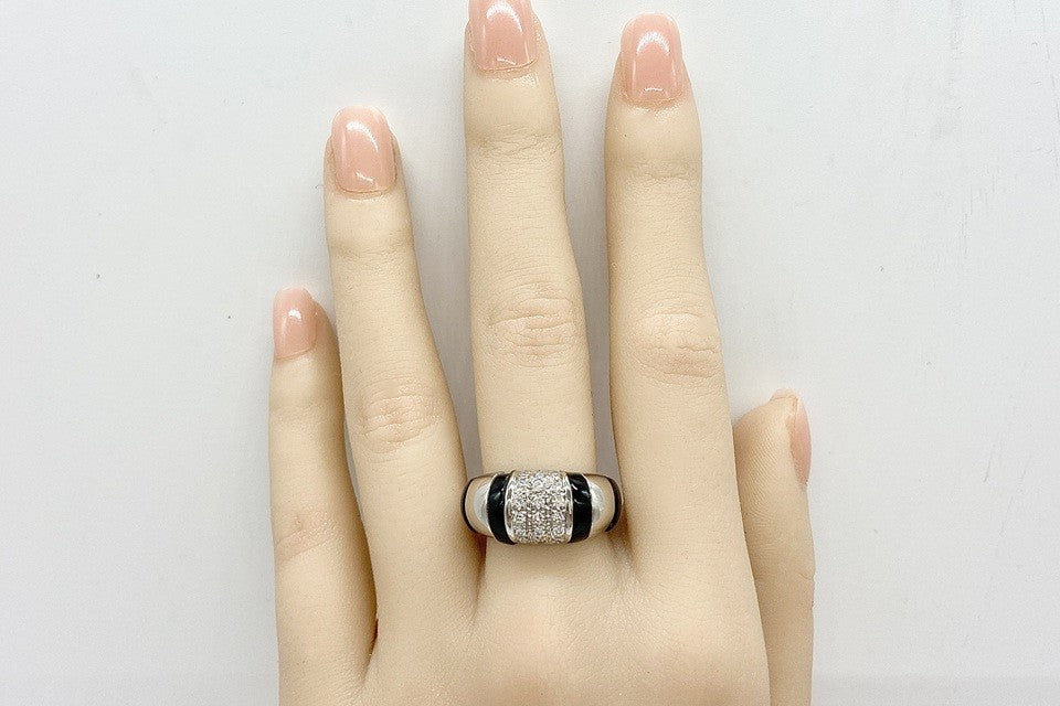 Diamond K18WGダイヤモンド ブラックオニキスリング (NO.129225) – JEX