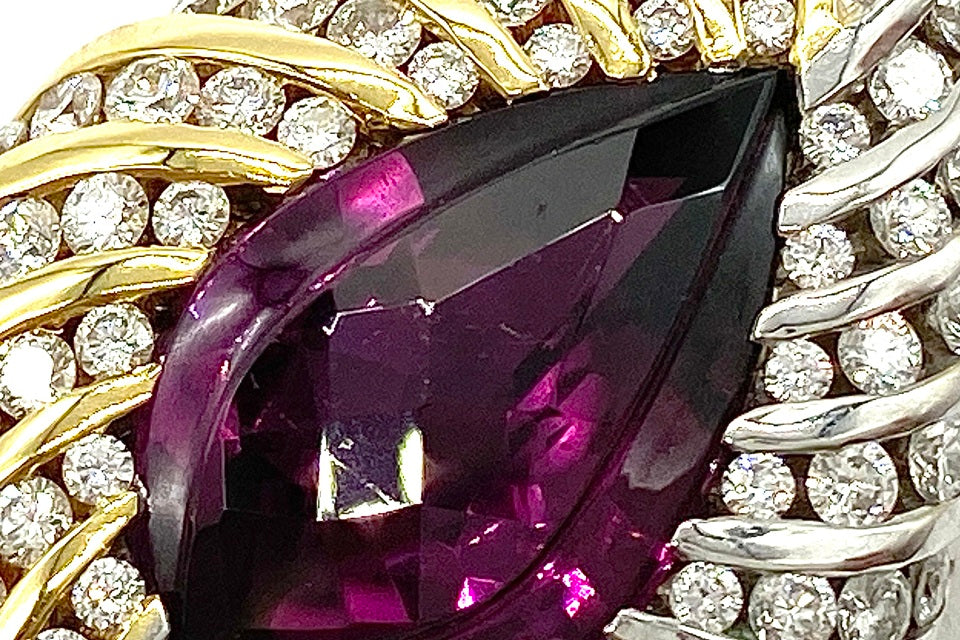 Garnet K18/WGガーネット ダイヤモンドペントップ (NO.49832)