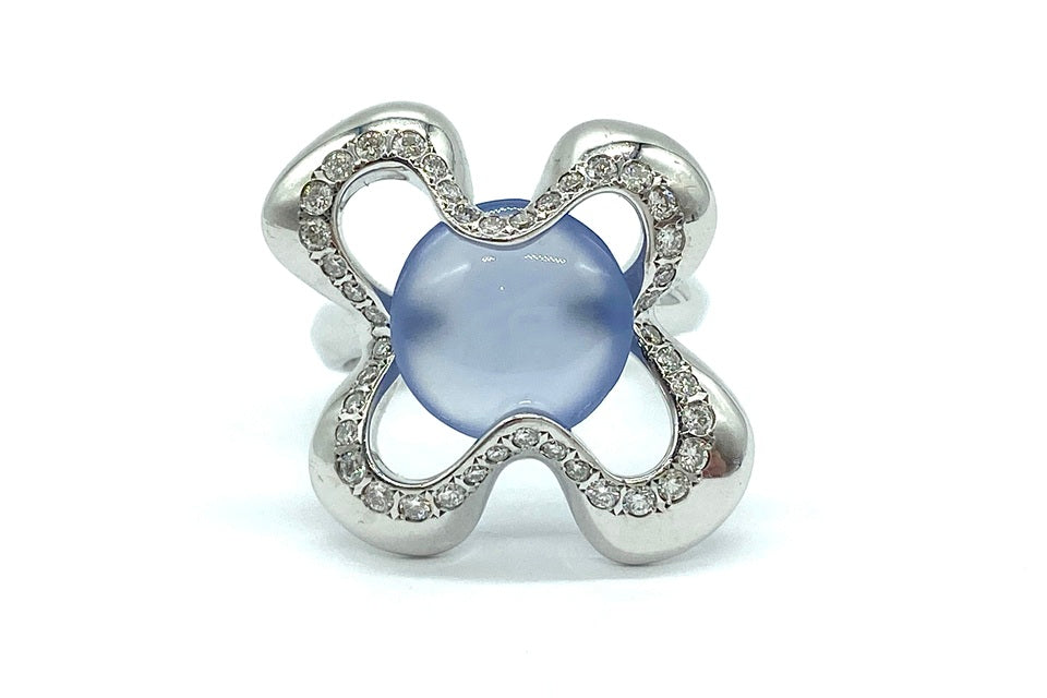 JOAQUIN BERAO 【ホアキン べラオ】K18WGカルセドニー ダイヤモンドリング (NO.62286)