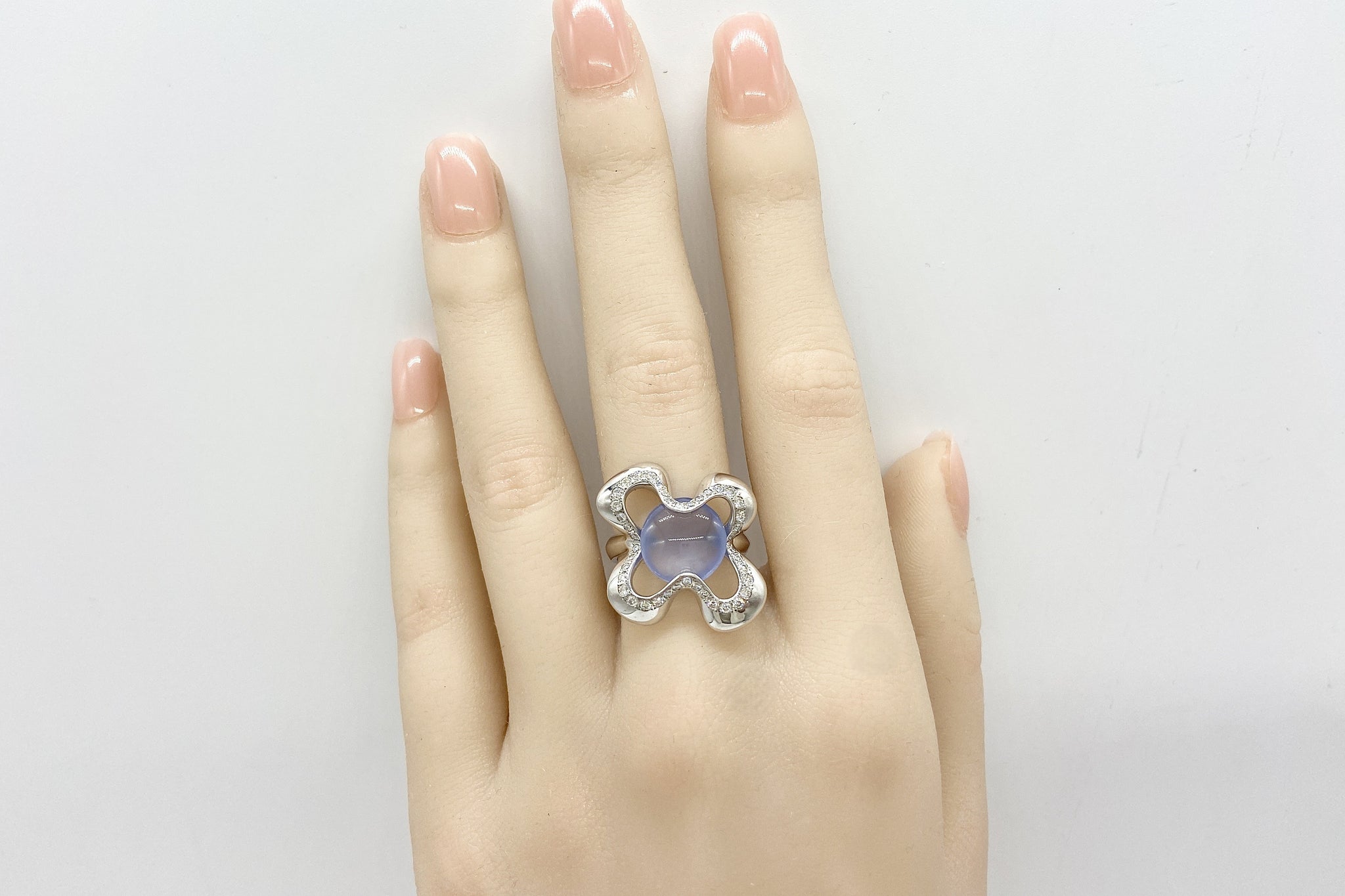 JOAQUIN BERAO 【ホアキン べラオ】K18WGカルセドニー ダイヤモンドリング (NO.62286)