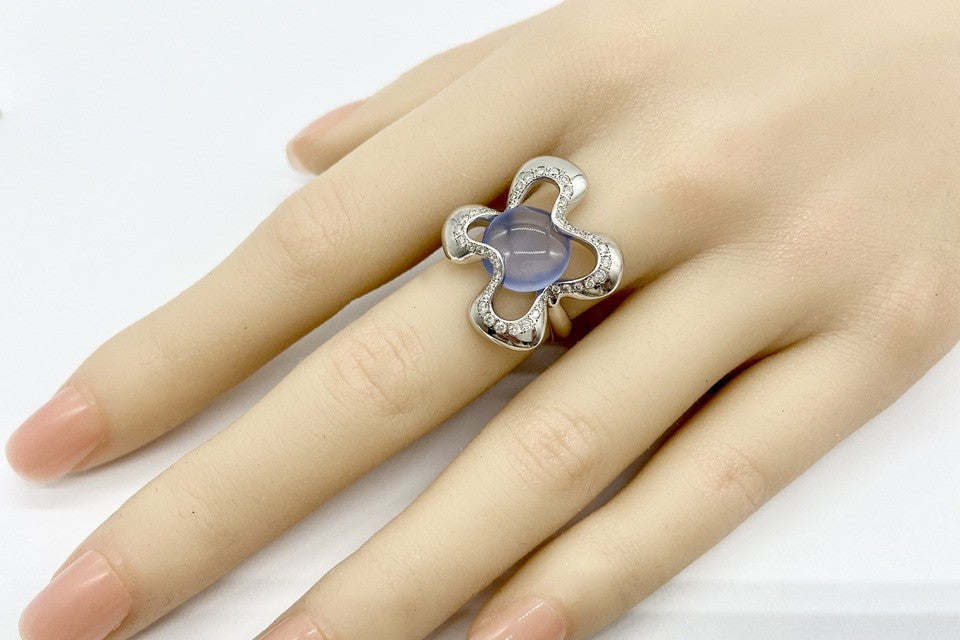 JOAQUIN BERAO 【ホアキン べラオ】K18WGカルセドニー ダイヤモンドリング (NO.62286)