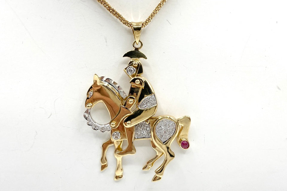 Diamond K18/WGダイヤモンド ルビーペンダント (NO.50118)