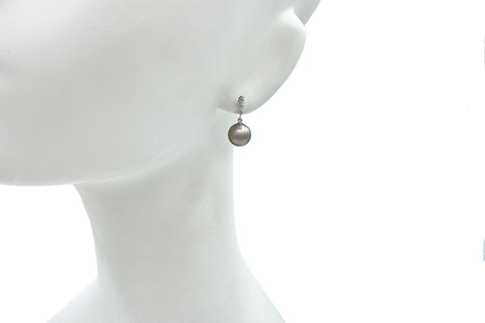 TASAKI 【タサキ】K18WG黒蝶パール ダイヤモンドピアス (NO.62425