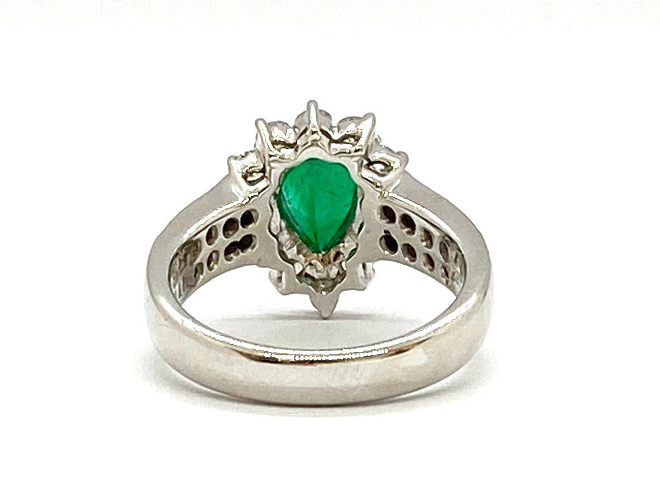 Emerald K18WGエメラルド ダイヤモンドリング(NO.47676)