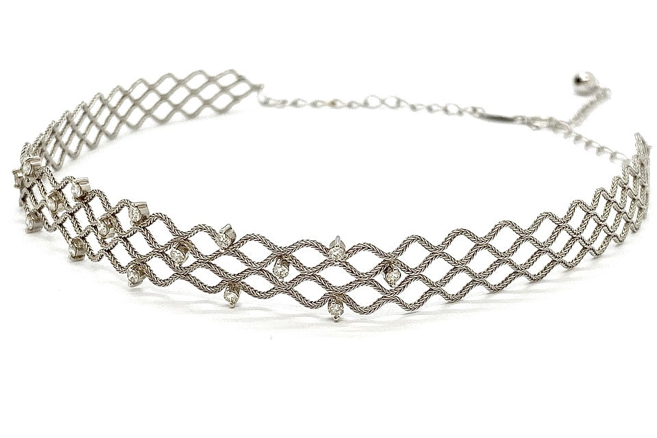 Diamond K18WGダイヤモンドネックレス (NO.48054)