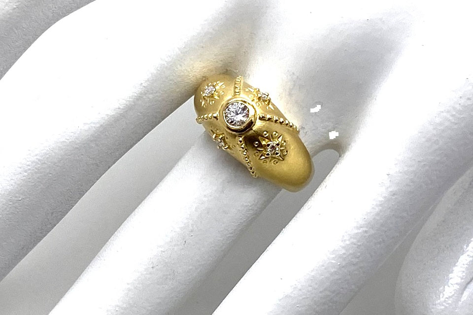 26,598円美品 ミキモト K18 ダイヤ計0.28ct デザイン リング 指輪