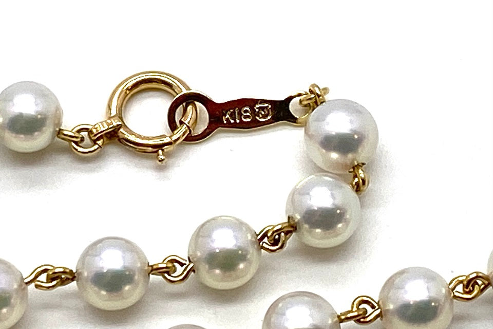 MIKIMOTO 【ミキモト】K18アコヤパール ダイヤネックレス (NO.48138-B)