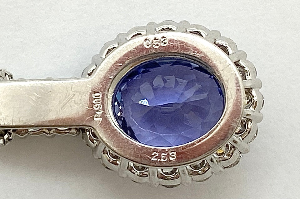 Sapphire Pt900/850(NC)サファイヤ ダイヤモンドペンダント (NO.48204 