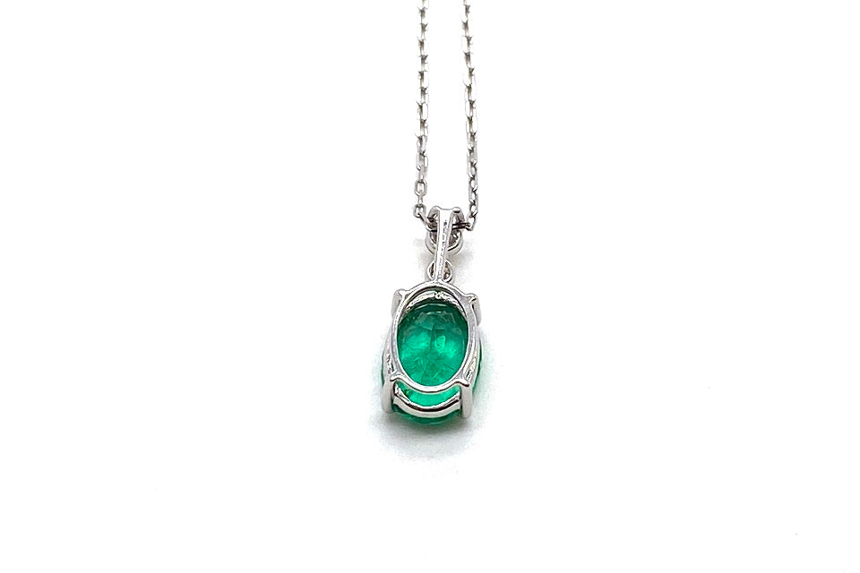 Emerald Pt900/850(NC)エメラルド ダイヤモンドペンダント (NO.48456)