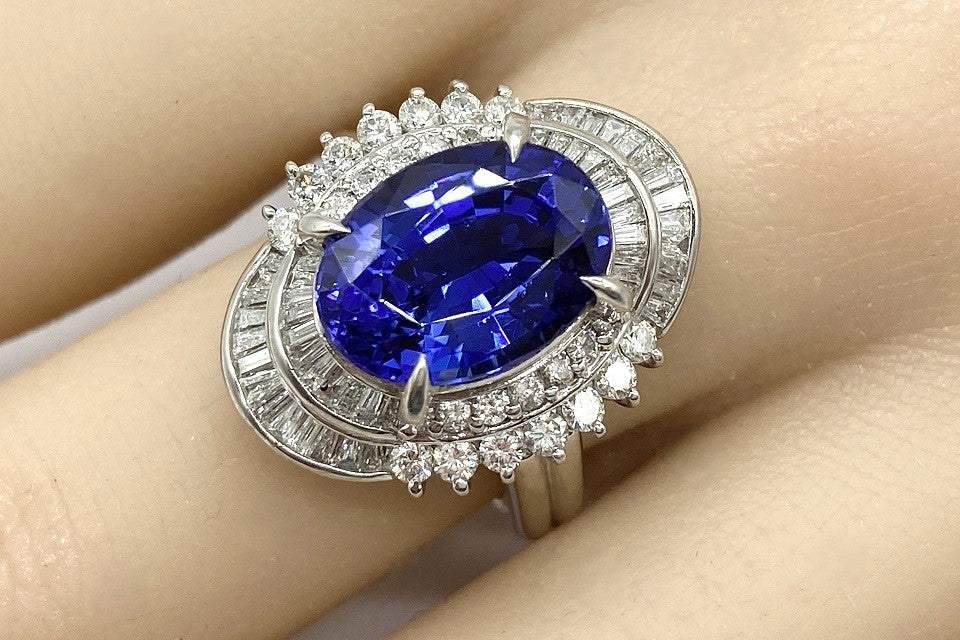 Tanzanite Pt900タンザナイト ダイヤモンドリング (NO.48556)