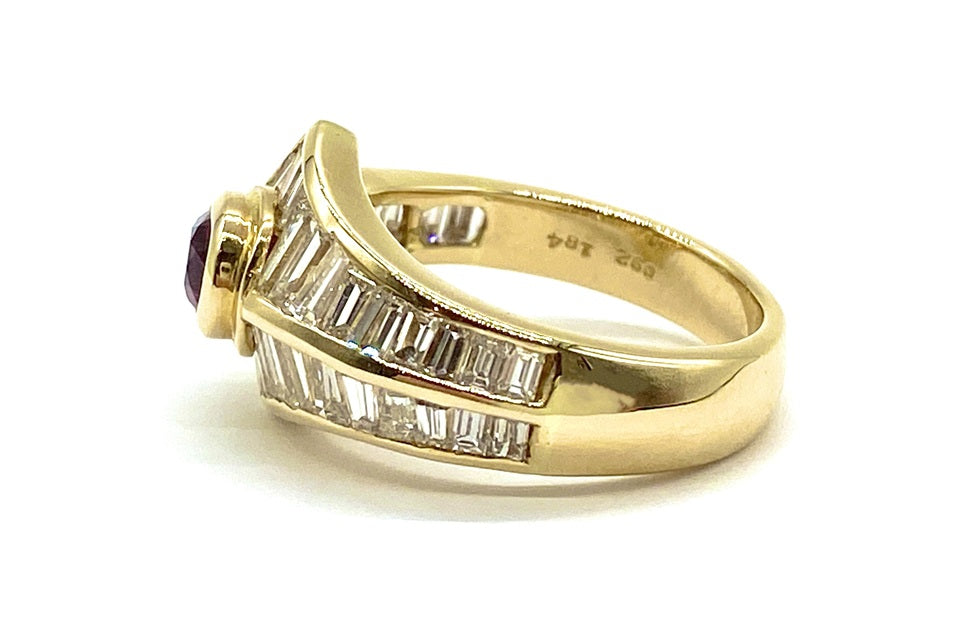 K18ダイヤモンド リング　サイズ13 K18 ダイヤモンド リング （中石0.317ct 脇石1.70ct・SI-1クラス