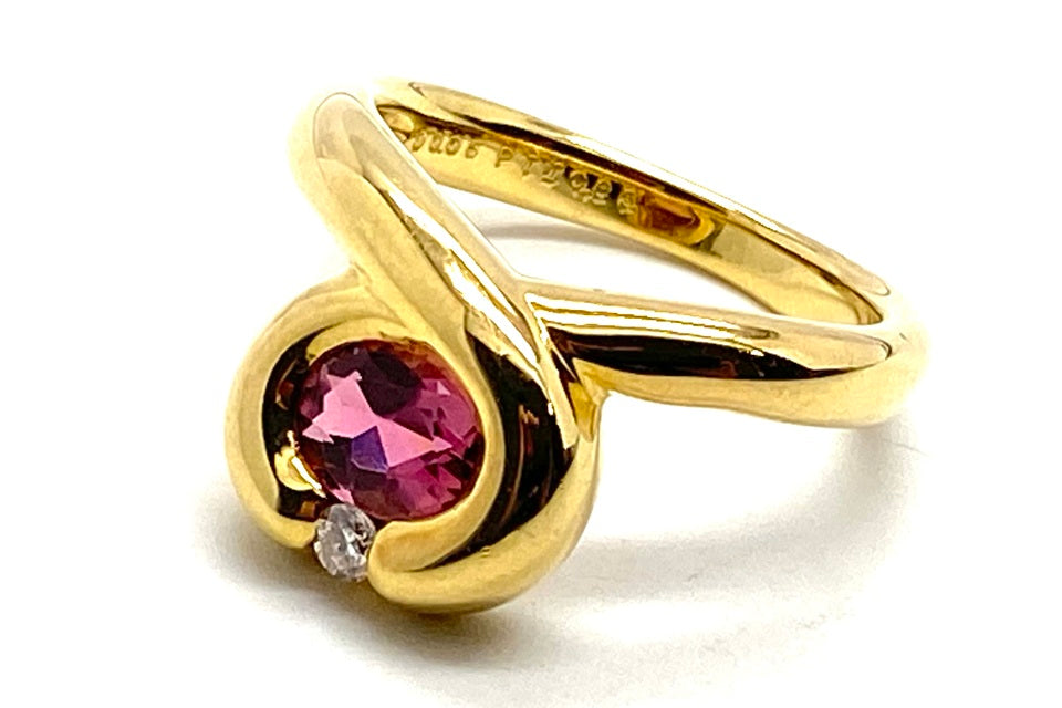Pink Tourmaline K18ピンクトルマリン ダイヤモンドリング (NO.48846)